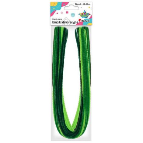 Druciki kreatywne Titanum 50cm Zielone, 15szt